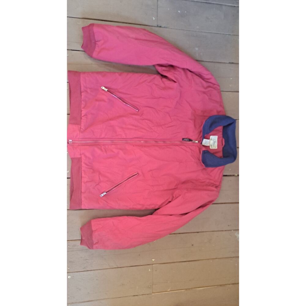 Vintage LL Bean Men's Fleece Lined Warm Up Jacket Size XL Burgundy